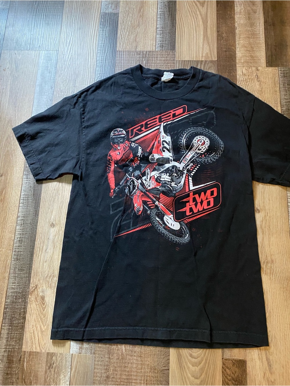 Bella Canvas Black Tee with Red Motocross Graphic